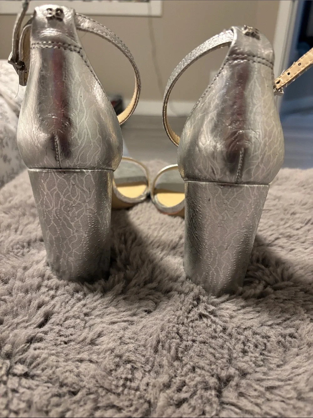 Sam Edelman Silver Open-Toe Ankle-Strap Sandals - Picture 5 of 5